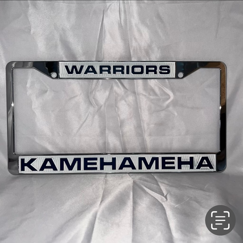 🏝️ Kamehameha Warriors Schools new license plate frame HTF metal KSBE auto car